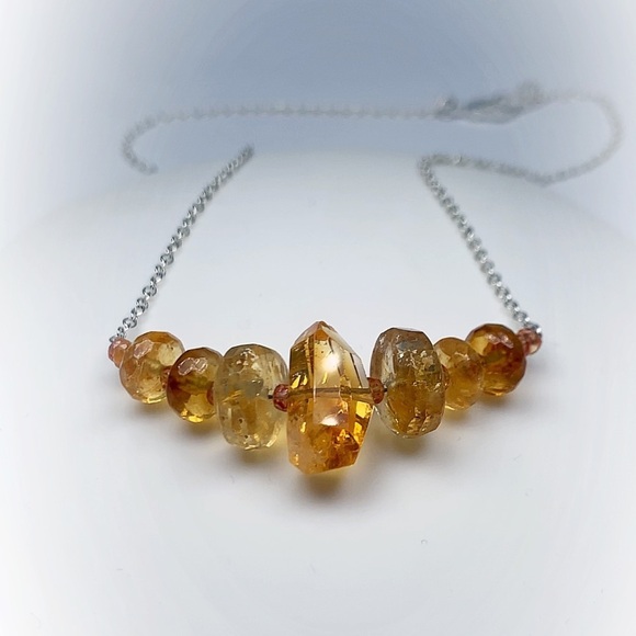Jewelry - Hand Made Citrine Sapphire Gemstone Necklace